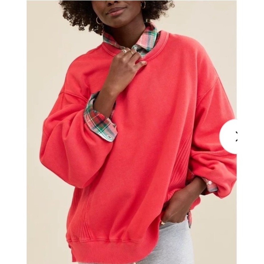 Aerie oversized L orange/red slouchy, comfy, lounge wear sweatshirt QQ